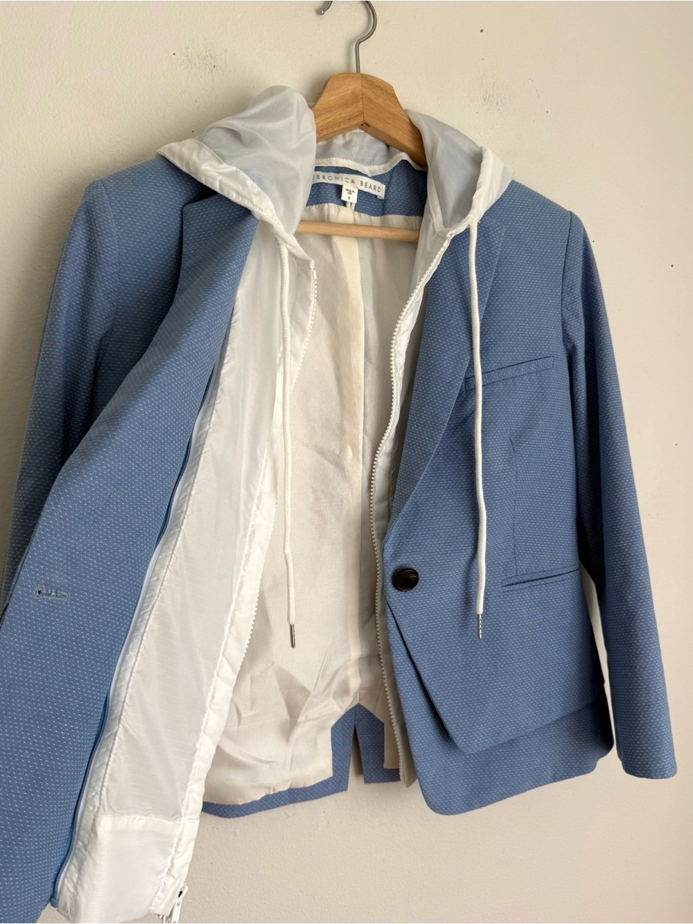 Veronica Beard Tailored Blazer with Dickey in Blue and White - Picture 5 of 6